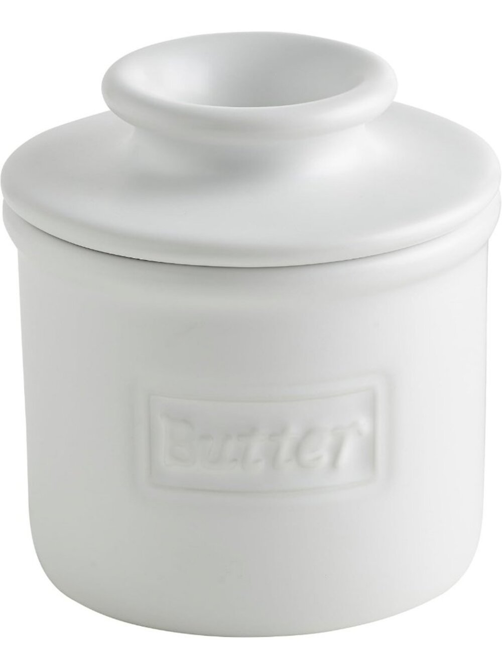 Elegant French Ceramic Butter Keeper - White Matte Butter Bell Crock for